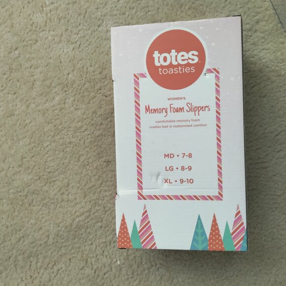 New Totes Toasties Women's Memory Foam Slippers Maroon Large 8-9 - Picture 3 of 3